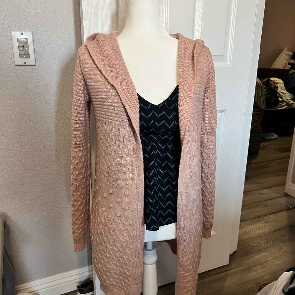 Nude pale pink knit cardigan